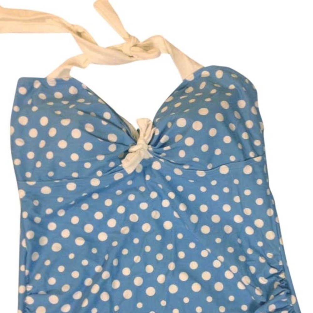 Torrid onepiece blue w/white polkadot bathingsuit